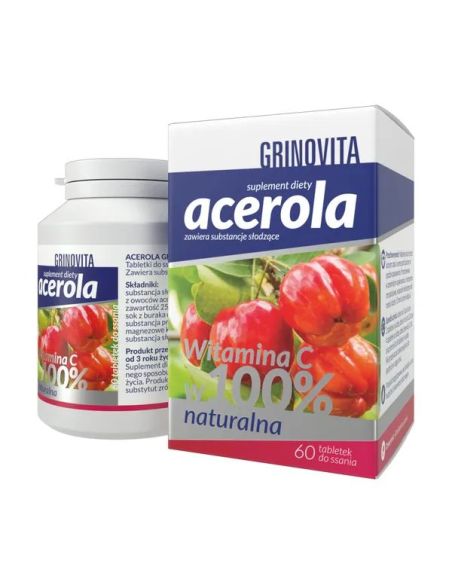 Acerola Grinovita, tabletki do ssania, 60 szt.