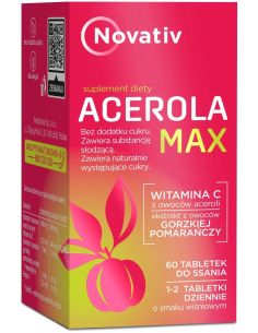Novativ Acerola Max, tabletki do ssania, 60 sztuk