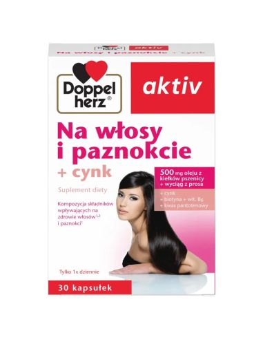 Doppelherz aktiv Na Włosy i Paznokcie + cynk,...