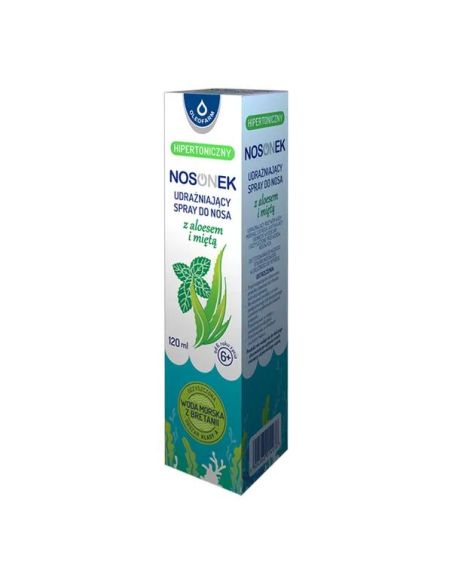 Nosonek, hipertoniczny roztwór wody morskiej do nosa z aloesem i miętą, spray, 120 ml