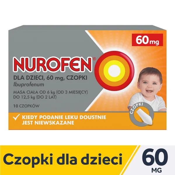 Nurofen czopki dla dzieci 60 mg 10 czopk. - 1 - Apteka HIT