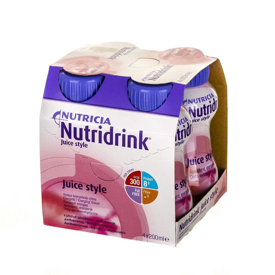 Nutricia Nutridrink Juice Style o smaku truskawkowym 4 x 200 ml - 1 - Apteka HIT