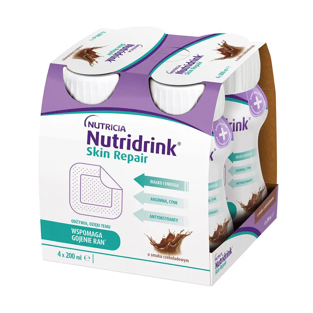 Nutricia Nutridrink Skin Repair o smaku czekoladowym 4 x 200 ml - 1 - Apteka HIT