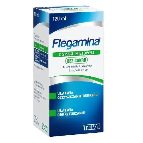 Flegamina syrop o smaku miętowym bez cukru 120 ml - 1 - Apteka HIT