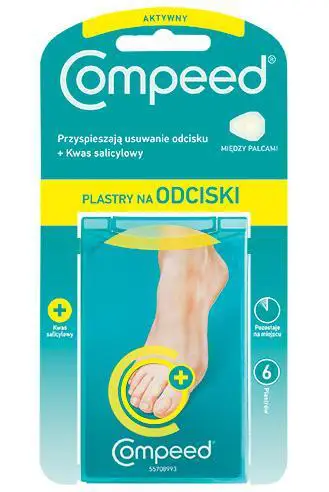 Compeed plastry na odciski między palcami z opatrunkiem z kwasu salicylowego 6 szt. - 1 - Apteka HIT