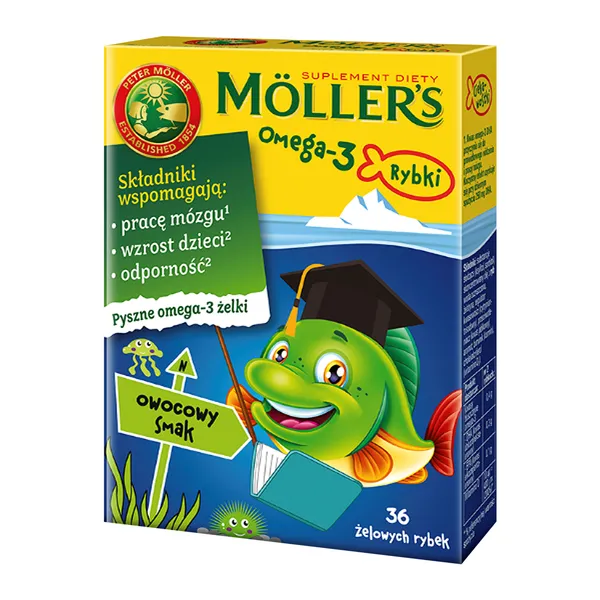 Mollers Omega-3 rybki o smaku owocowym 36 szt. - 1 - Apteka HIT