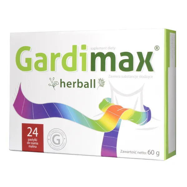Gardimax Herball o smaku malinowym 24 pastylek do ssania - 1 - Apteka HIT