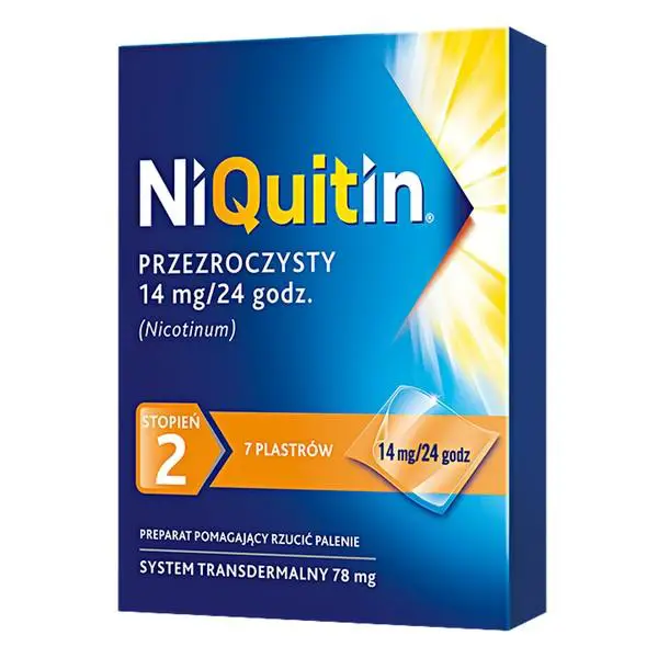 NiQuitin plastry 2 stopień 14 mg/24 godz 7 szt. przezroczysty - 1 - Apteka HIT