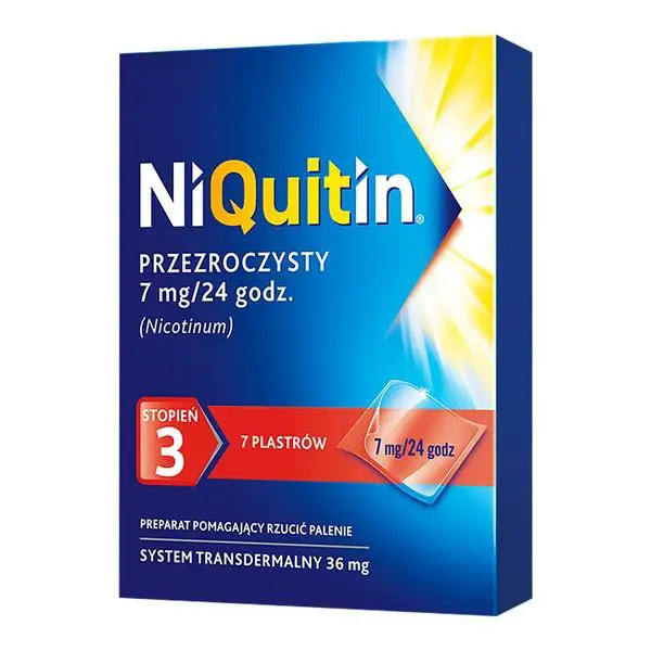 NiQuitin plastry 3 stopień 7 mg/24 godz 7 szt. przezroczysty - 1 - Apteka HIT