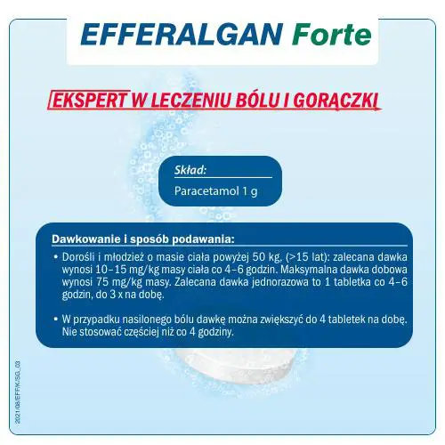 Efferalgan Forte 1g 8 tabletek musujących - 3 - Apteka HIT