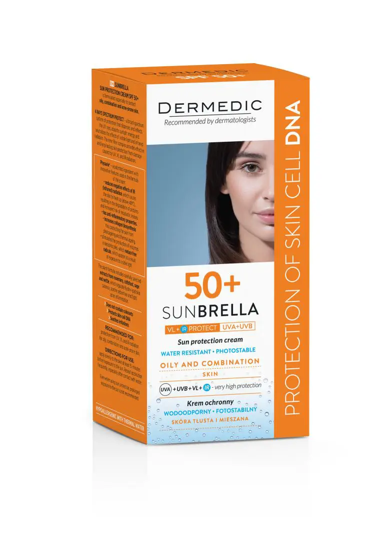 Dermedic Sunbrella Krem ochronny SPF 50+ do skóry tłustej i mieszanej 50 g - 2 - Apteka HIT