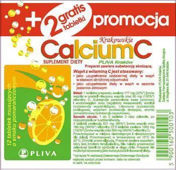 Pliva Calcium z witaminą C 14 tabl. mus. - 1 - Apteka HIT