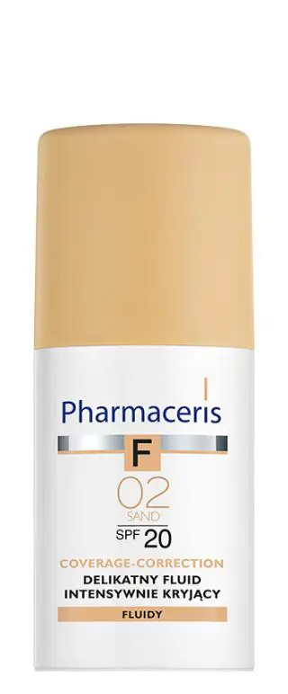 Pharmaceris F Coverage-Correction Delikatny fluid intensywnie kryjący o długotrwałym efekcie SPF 20 Sand 02 (piaskowy) 30 ml - 1 - Apteka HIT