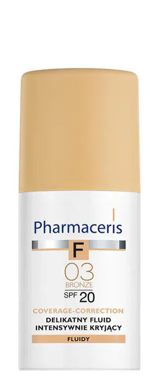 Pharmaceris F Coverage-Correction Delikatny fluid intensywnie kryjący o długotrwałym efekcie SPF 20 Bronze 03 (brązowy) 30 ml - 1 - Apteka HIT