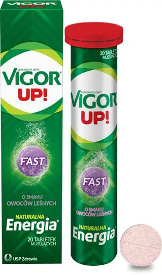 Vigor UP FAST 20 tabletek musujących o smaku owoców leśnych - 1 - Apteka HIT