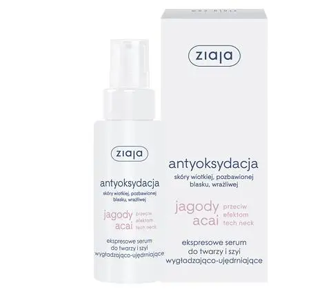 Ziaja Jagody Acai ekspresowe serum do twarzy i szyi wygładzająco-ujędrniające 50 ml - 1 - Apteka HIT