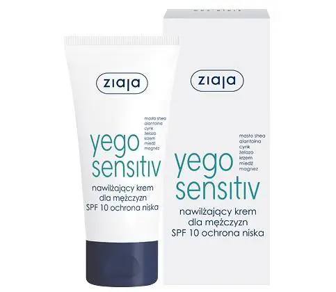 Ziaja Yego Sensitiv nawilżający krem dla mężczyzn SPF 10 ochrona niska 50 ml - 1 - Apteka HIT