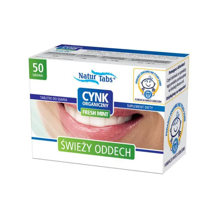 Cynk organiczny Naturtabs FreshMint 50 tabl. - 1 - Apteka HIT