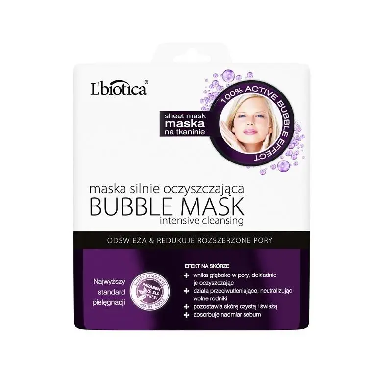 LBiotica Maska Oczyszczająca Bubble Mask w postaci nasączonej tkaniny 1 szt - 1 - Apteka HIT