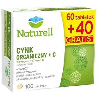 Naturell Cynk organiczny + C 100 tabletek - 1 - Apteka HIT