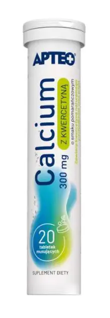Calcium 300 mg z kwercetyną (pomarańcza) 20 tabl. musujących Apteo - 1 - Apteka HIT
