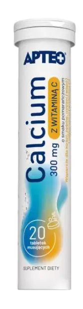 Calcium 300 mg z wit. C (pomarańcza) 20 tabl. musujących Apteo - 1 - Apteka HIT