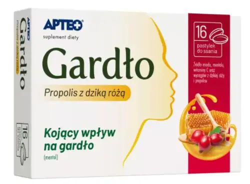 Gardło propolis z dziką różą Apteo 16 pastylek do ssania - 1 - Apteka HIT