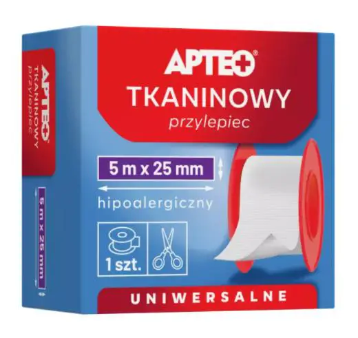 Przylepiec tkaninowy Apteo 5 m x 2,5 cm 1 szt. - 1 - Apteka HIT