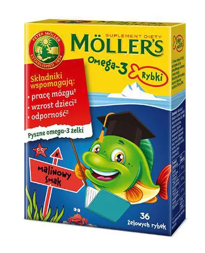 Mollers Omega-3 rybki o smaku malinowym 36 szt. - 1 - Apteka HIT