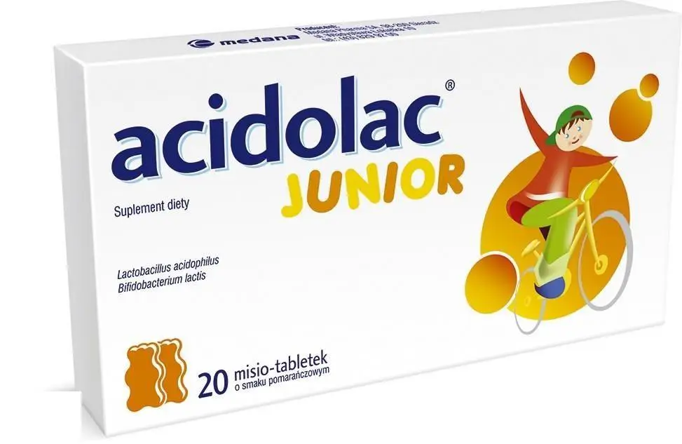 Acidolac Junior 20 misio-tabl. o smaku pomarańczowym - 1 - Apteka HIT