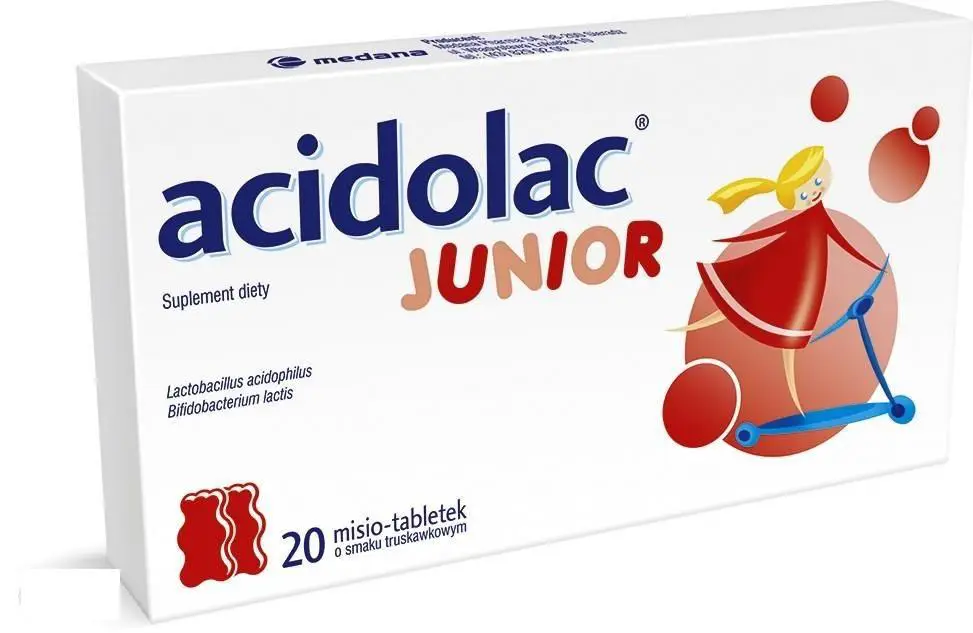 Acidolac Junior 20 misio-tabl. o smaku truskawkowym - 1 - Apteka HIT