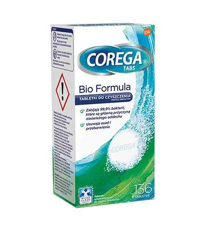 Corega Tabs Bio Formula tabletki do czyszczenia protez zębowych 136 tabl. + Corega Tabs Whitening 30 szt. - 1 - Apteka HIT