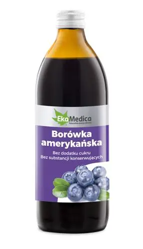 Borówka Amerykańska sok 500 ml Ekamedica - 1 - Apteka HIT