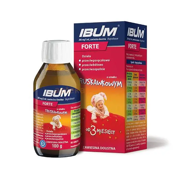 IBUM FORTE ZAW. DOUST. 200 MG/5 ML O SMAKU TRUSKAWKOWYM 100 G - 1 - Apteka HIT