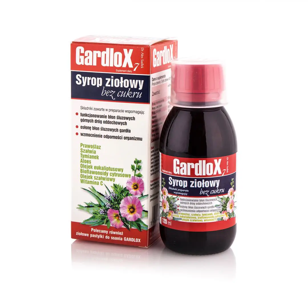 Gardlox 7 syrop ziołowy bez cukru 120 ml. - 1 - Apteka HIT