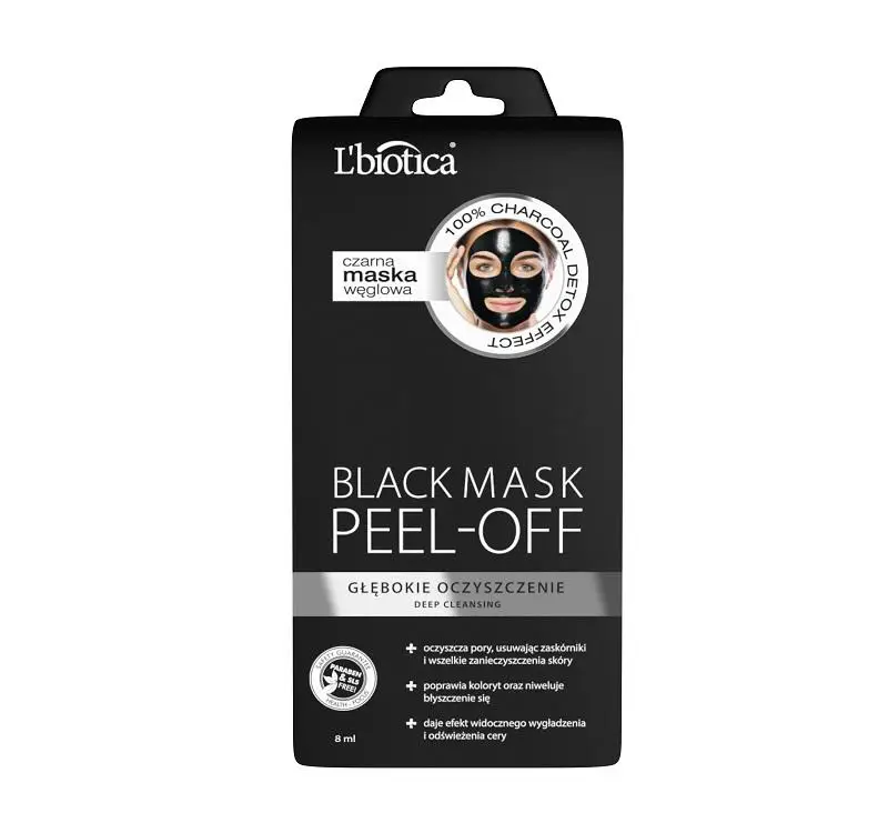 Lbiotica Maska czarna Peel-off Głębokie Oczyszczanie 8 ml - 1 - Apteka HIT
