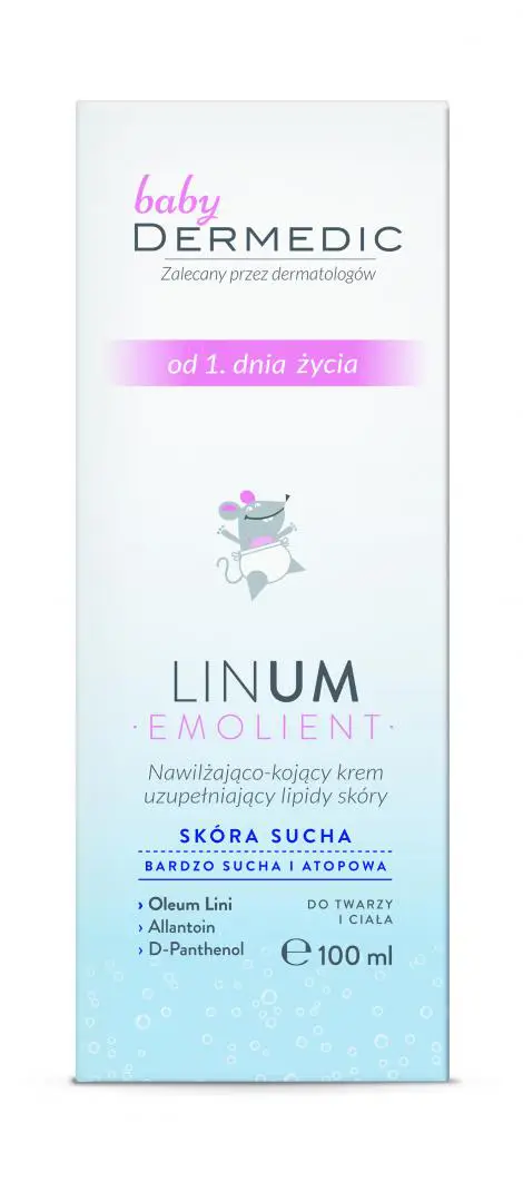 Dermedic Emolient Linum Baby Nawilżająco-kojący krem uzupełniający lipidy skóry 100 g - 2 - Apteka HIT