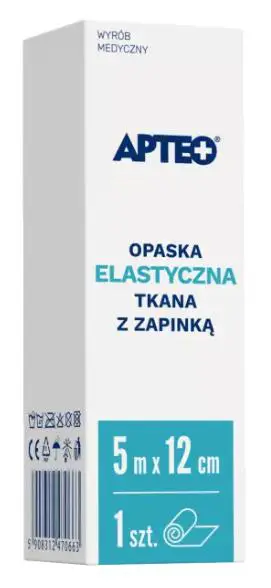 Opaska elastyczna tkana z zapikną 5 m x 12 cm apteo care - 1 - Apteka HIT