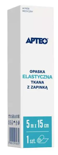 Opaska elastyczna tkana z zapikną 5 m x 15 cm apteo care - 1 - Apteka HIT