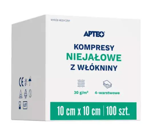 Kompresy niejałowe z włókniny 10 cm x 10 cm 100 szt APTEO CARE - 1 - Apteka HIT