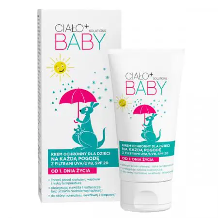 Ciało+ Baby Solutions Krem ochronny dla dzieci na każdą pogodę z filtrami UVA/UVB SPF 20 50 ml - 1 - Apteka HIT