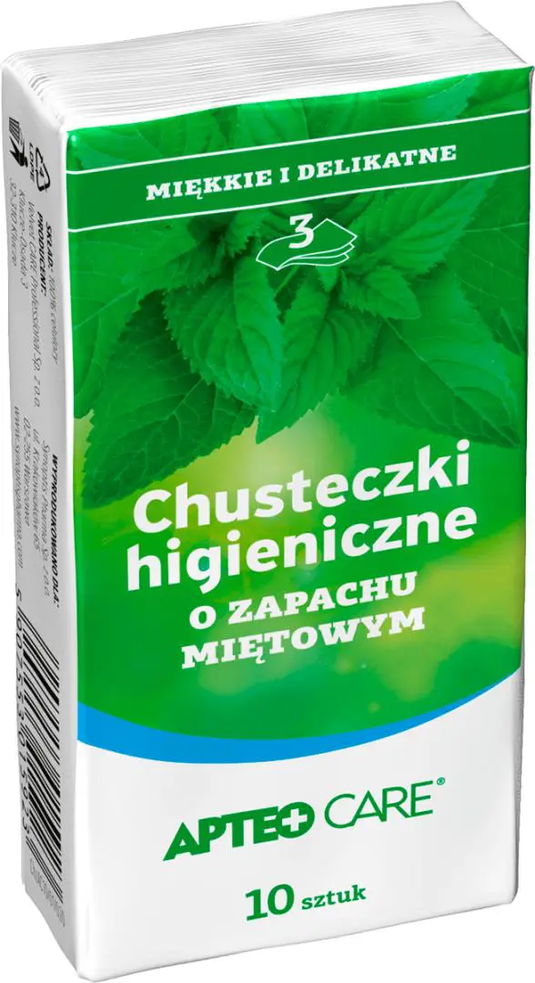 Chusteczki higieniczne o zapachu miętowym 1 opakowanie Apteo Care - 1 - Apteka HIT