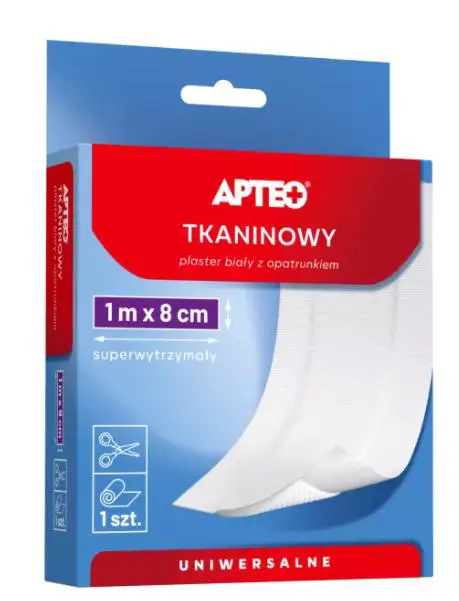 Plaster tkaninowy z opatrunkiem 1 m x 8 cm 1 szt. Apteo Care - 1 - Apteka HIT