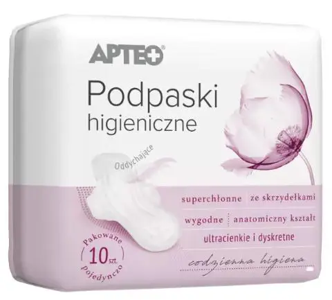 Podpaski higieniczne ze skrzydełkami 10 szt. APTEO CARE - 1 - Apteka HIT