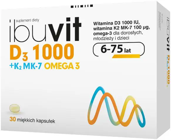 Ibuvit D3 1000 + K2 MK-7 Omega 3 Suplement diety 30 kapsułek - 1 - Apteka HIT