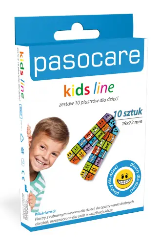 Plastry ze wzorem w buźki Pasocare Kids Line 10 sztuk - 1 - Apteka HIT