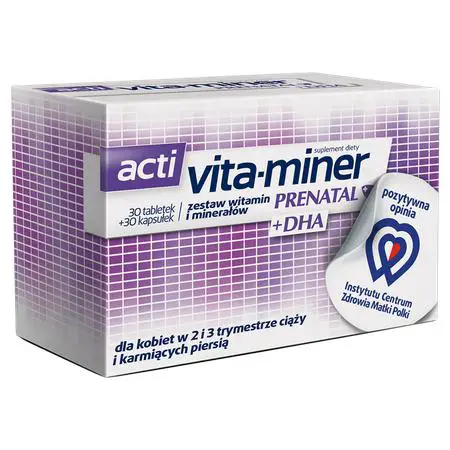 Acti Vita-miner Prenatal + DHA 30 tabl. + 30 kaps. - 1 - Apteka HIT