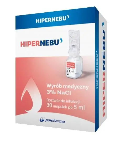 Hipernebu (poprzednio Nebu Hipertonic) chlorek sodu NaCl 3% roztwór do inhalacji ampułki 30 x 5 ml - 1 - Apteka HIT