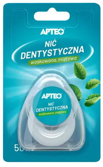 Nić dentystyczna woskowana, miętowa 50 m APTEO 1 szt. - 1 - Apteka HIT