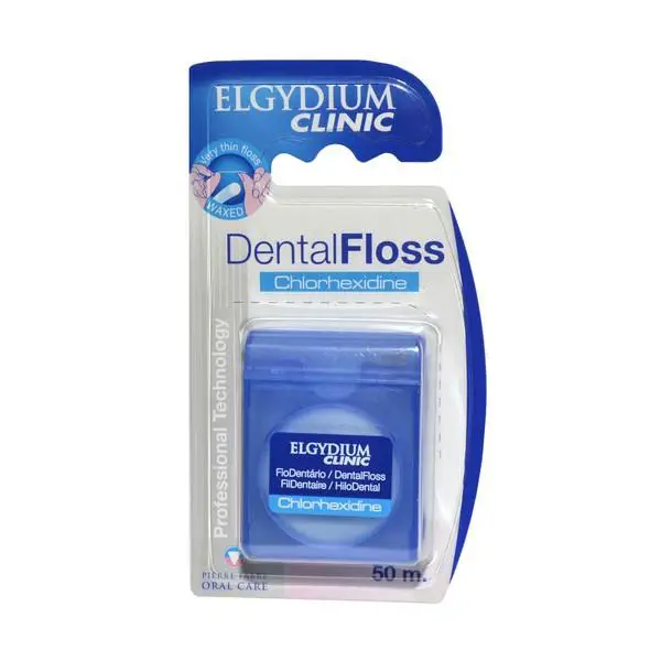 Elgydium Dental Floss Chlorhexidne nić dentystyczna z chlorheksydyną 50 m - 1 - Apteka HIT